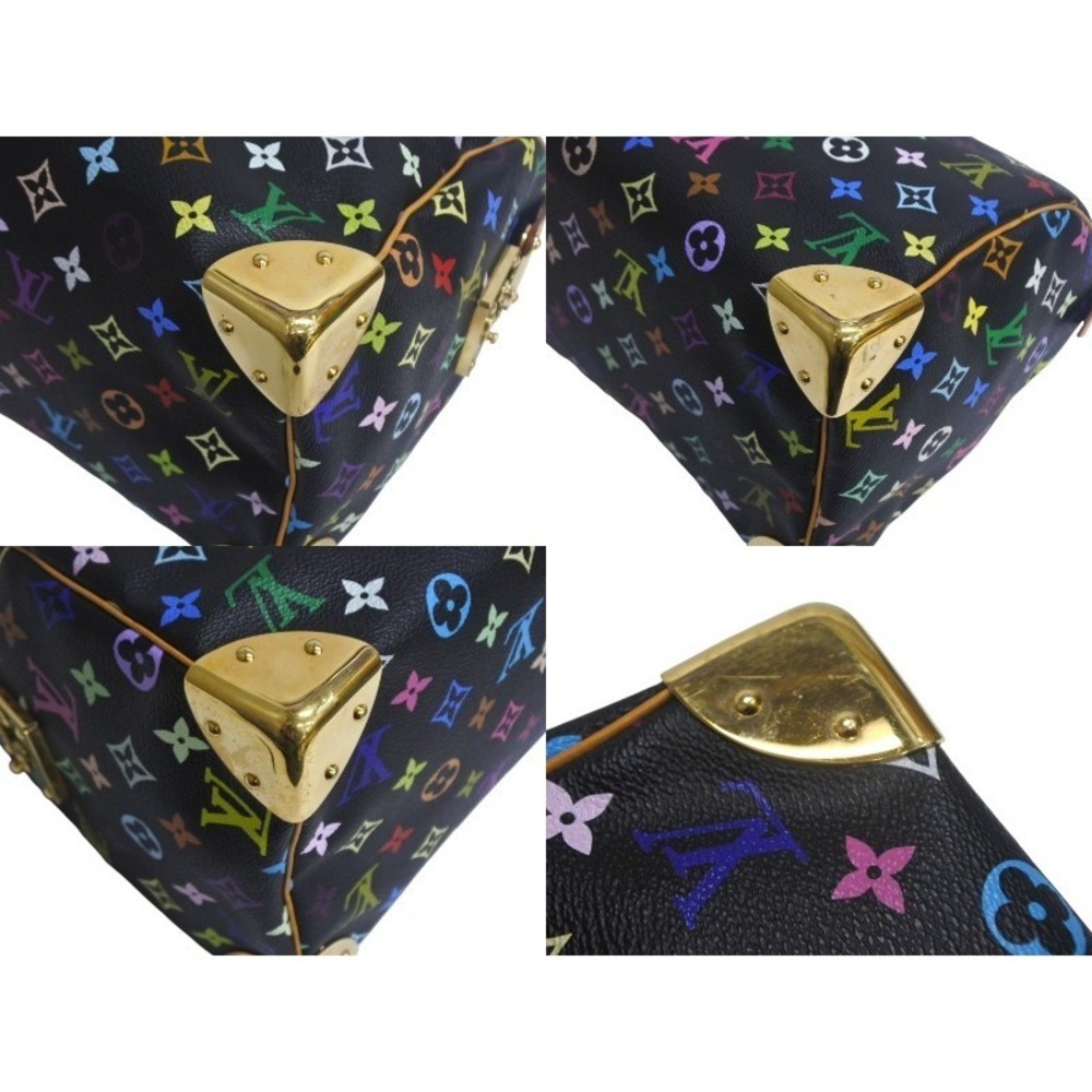 Louis Vuitton Monogram Black Speedy Handbag Takashi by Murakami Multicolore - Picture 7 of 9
